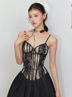 Pleated Lace Waist-Cinching Dress & Coat Set