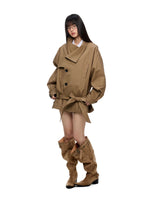 Vintage Oversized Lapel Trench Jacket