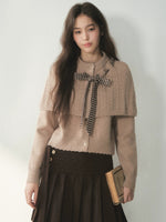 Vintage Bow Cape Knit Sweater