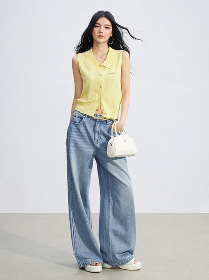 Polo Knit Ice-Silk Top
