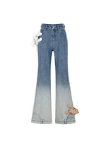 Blue & Black Gradient Flared Jeans
