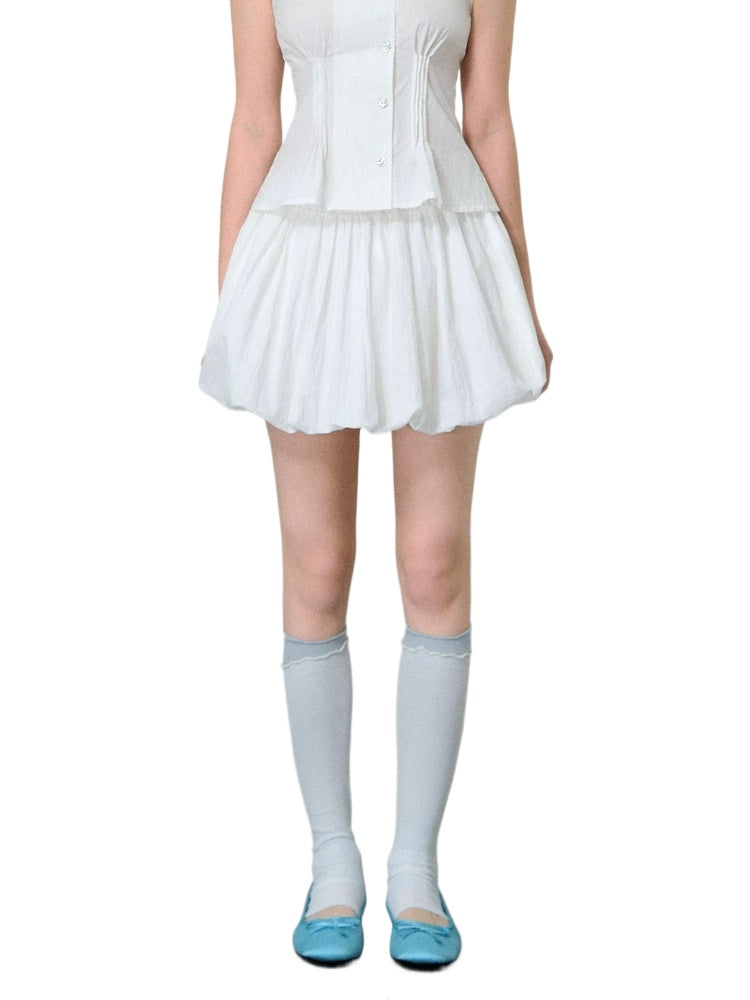 White Bubble Skort