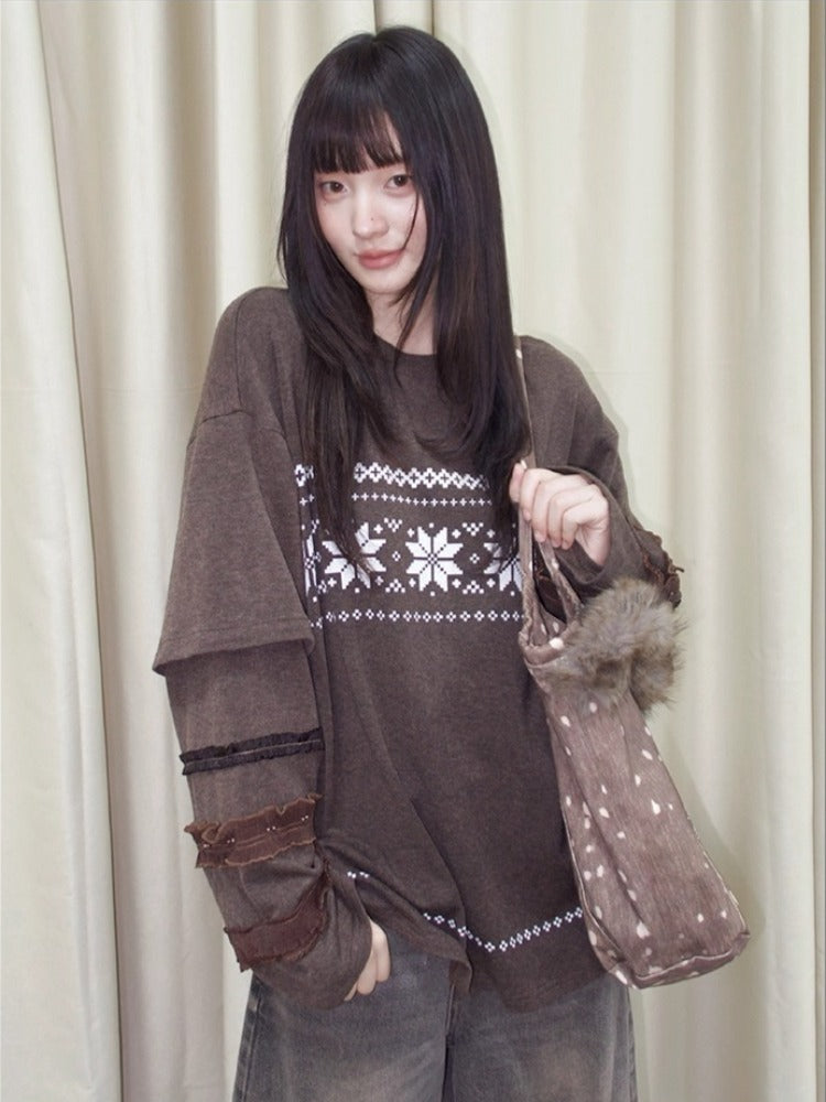 Fair Isle Layered T-Shirt