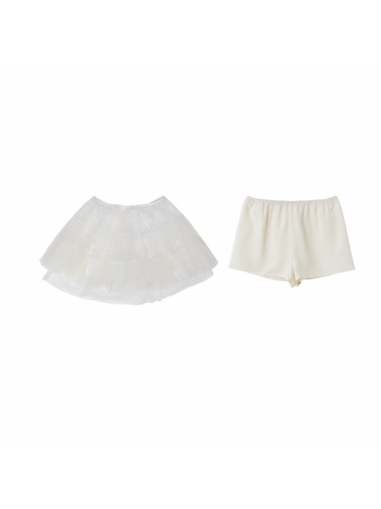 Lace Layered Mini Skirt