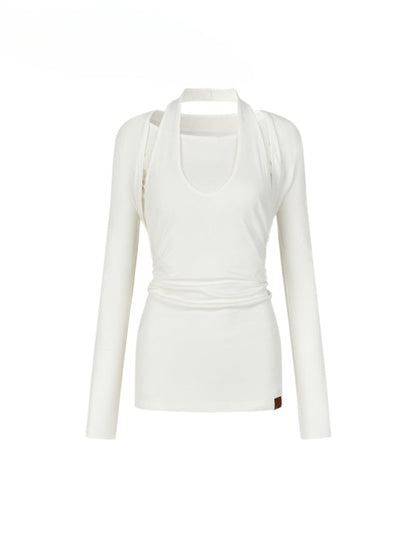 Layered Short Sleeve Pullover Top