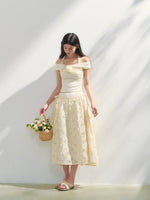 Off Shoulder 3D Flower Lace Short Top
