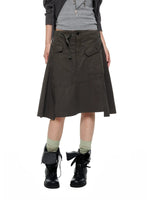 Asymmetric A-Line Midi Skirt
