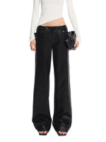 Black Unicorn Matte Leather Pants