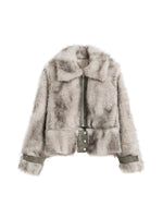 Detachable Hem Faux Fur Jacket