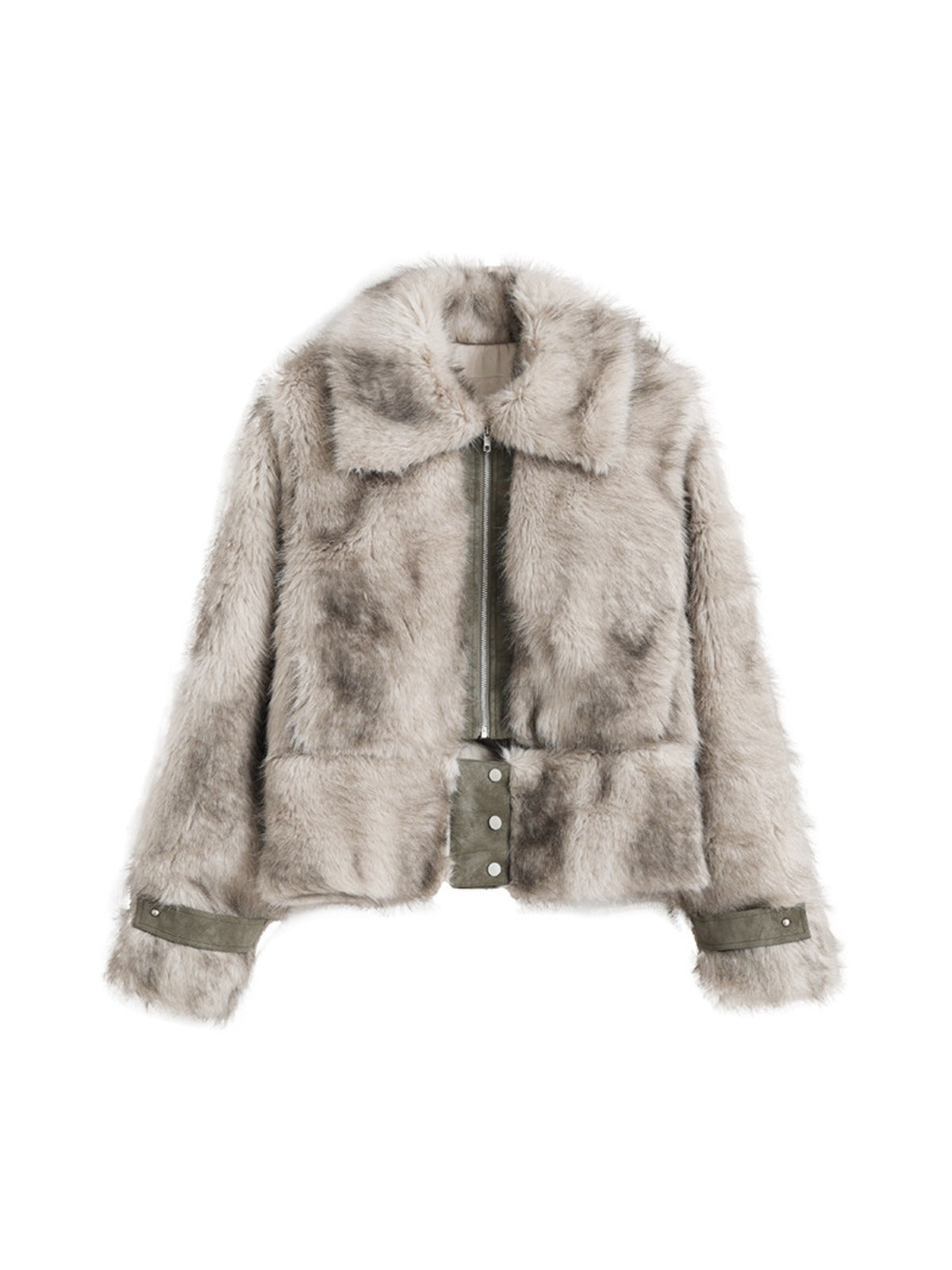 Detachable Hem Faux Fur Jacket