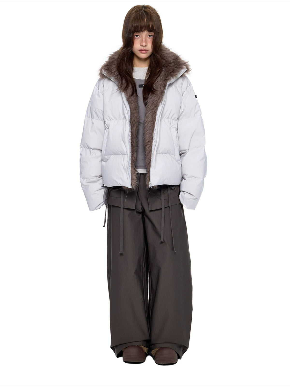 Vintage Fur Collar Down Jacket