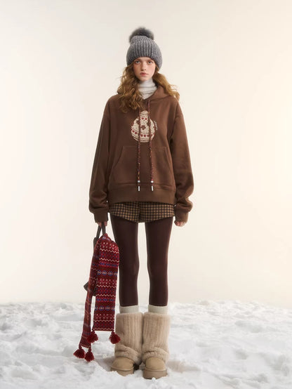 Fair Isle Knit Pear-patterned Hoodie