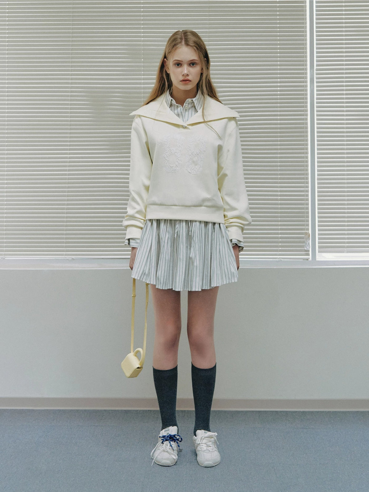 Striped Loose Shirt &amp; Skirt Set