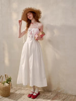 Fountain Embroidered White Dress