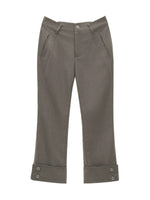 Asymmetric Waist Cropped Flared Suit Pants