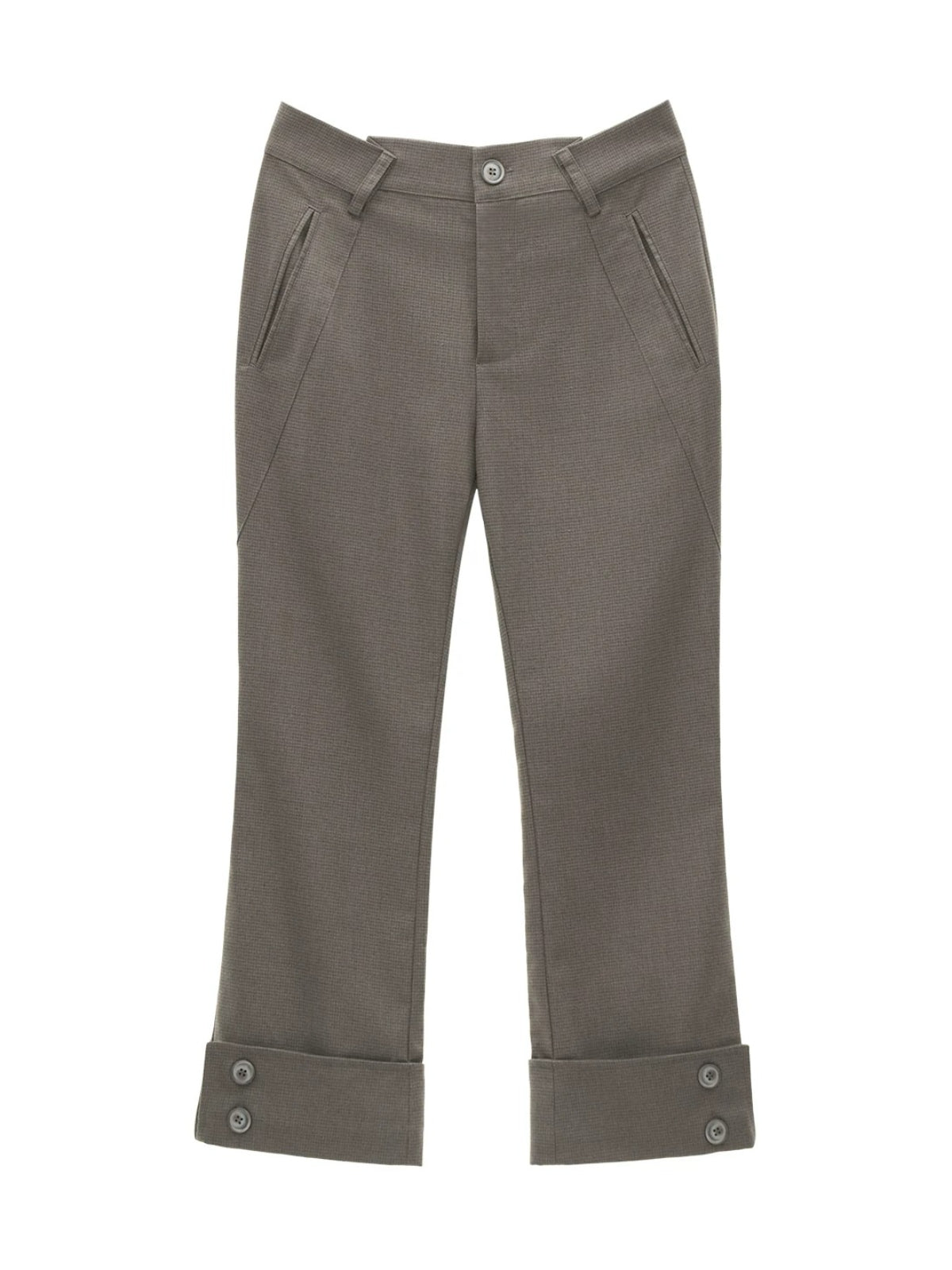 Asymmetric Waist Cropped Flared Suit Pants