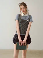 Faux Two-Piece Peter Pan Tee