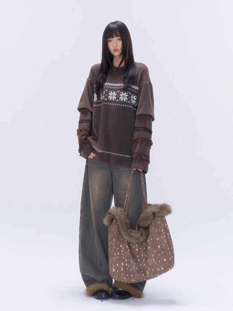 Fair Isle Layered T-Shirt