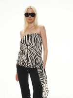 Silk Linen Zebra Bandeau Top