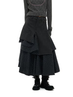 Asymmetric Stripe A-Line Midi Skirt