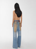 Flocked Mesh Sporty Turtleneck Top