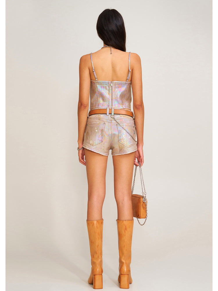 Vintage Storm Fade Dye Long Camisole Fading Desert