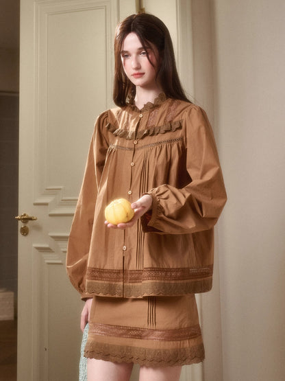 Cosagach Little World Cotton Shirt &amp; Skirt Set