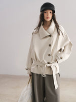 Stand Collar Tencel Trench Coat