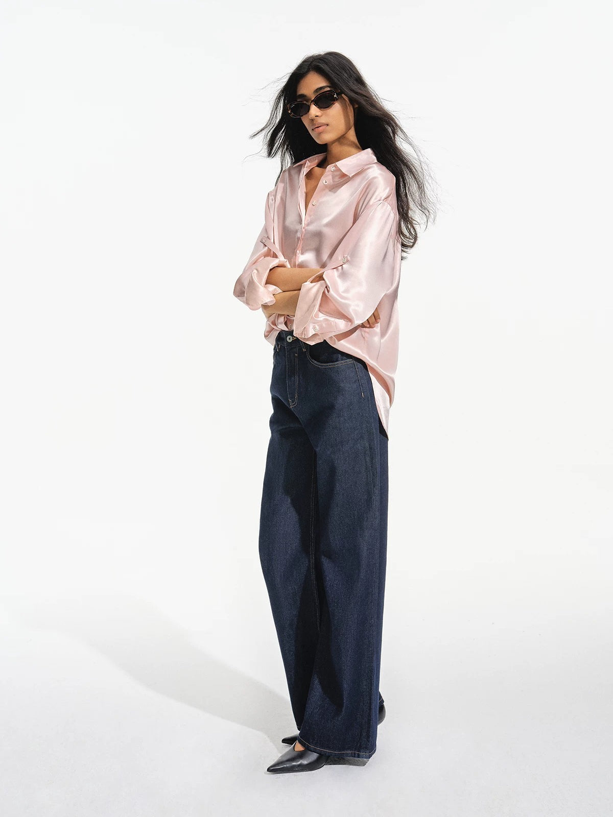 Dark Blue Straight Leg Jeans