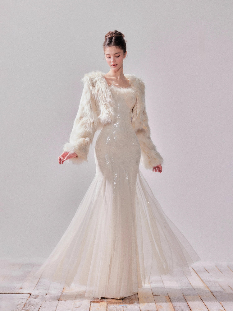 Faux Fox Fur Toggle Short Coat