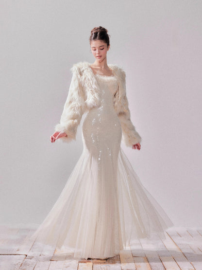 Faux Fox Fur Toggle Short Coat