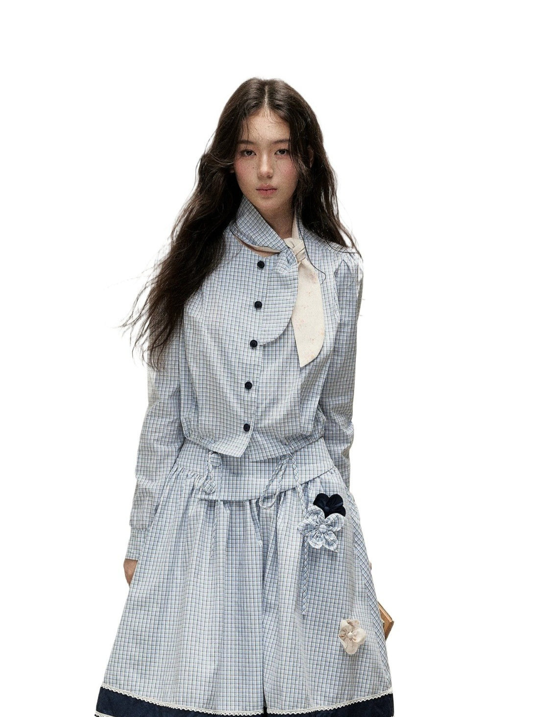 Plaid Shirt Skirt Set