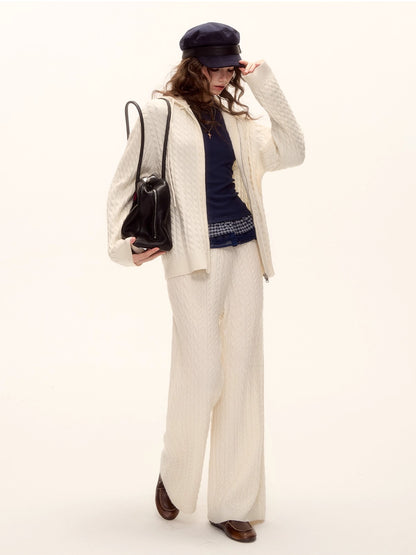 Cable Zip Hoodie Pants Set