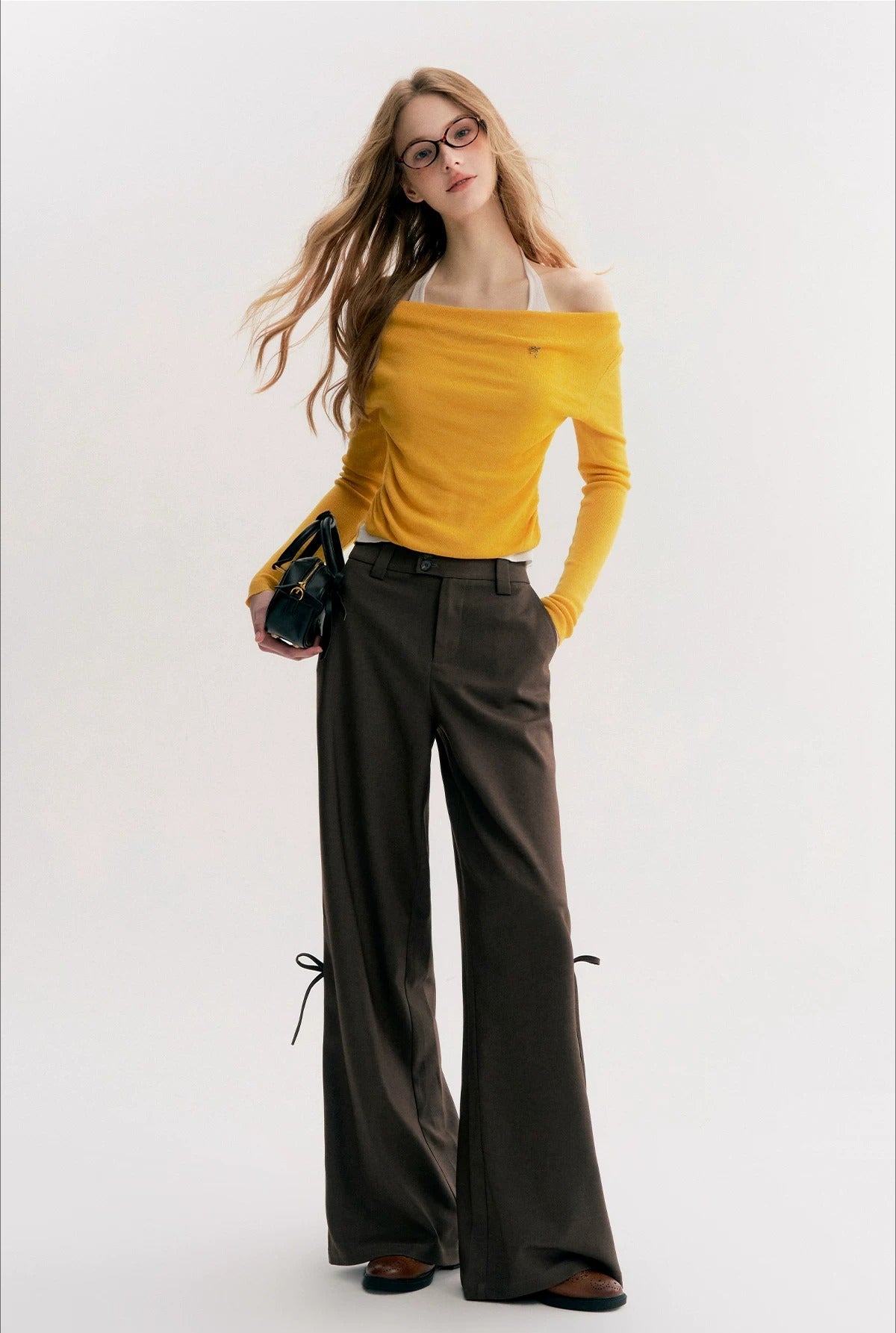 Off Shoulder Knit 2-in-1 Top