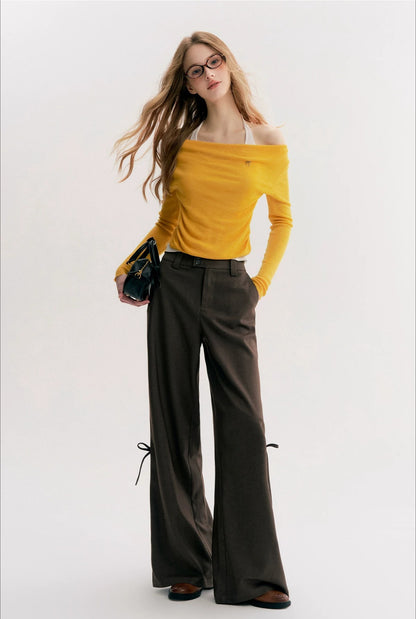 Off Shoulder Knit 2-in-1 Top