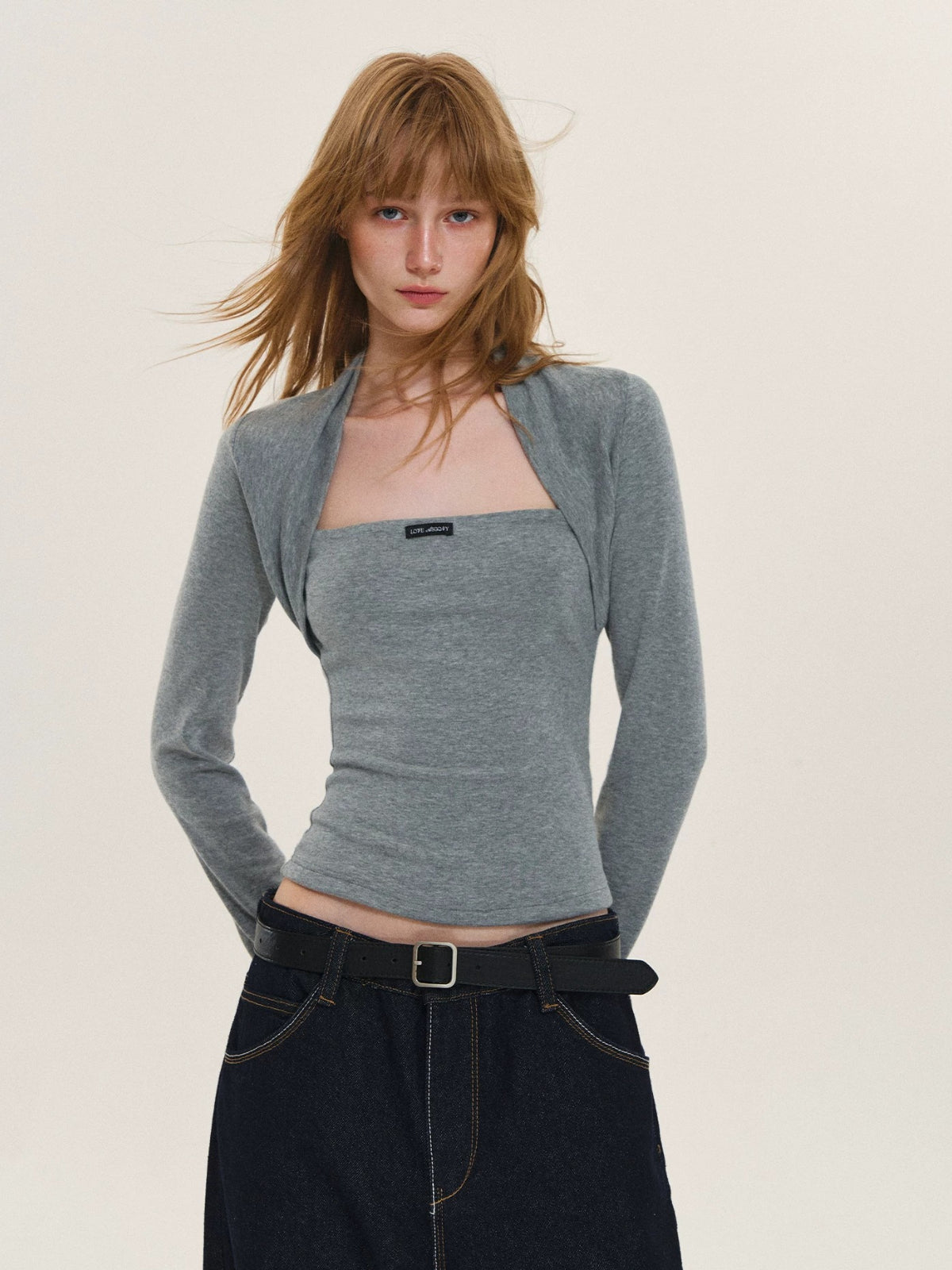 Layered Bolero Long Sleeve Top