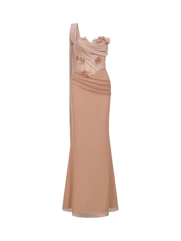 Sculpt Mesh Maxi Dress