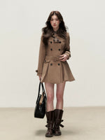 Vintage Double-Breasted Wool Trench Coat