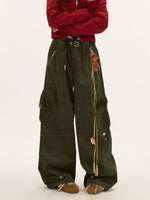Fringed Corduroy Straight-Leg Pants