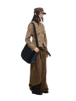 Vintage Suede Stand Collar Jacket