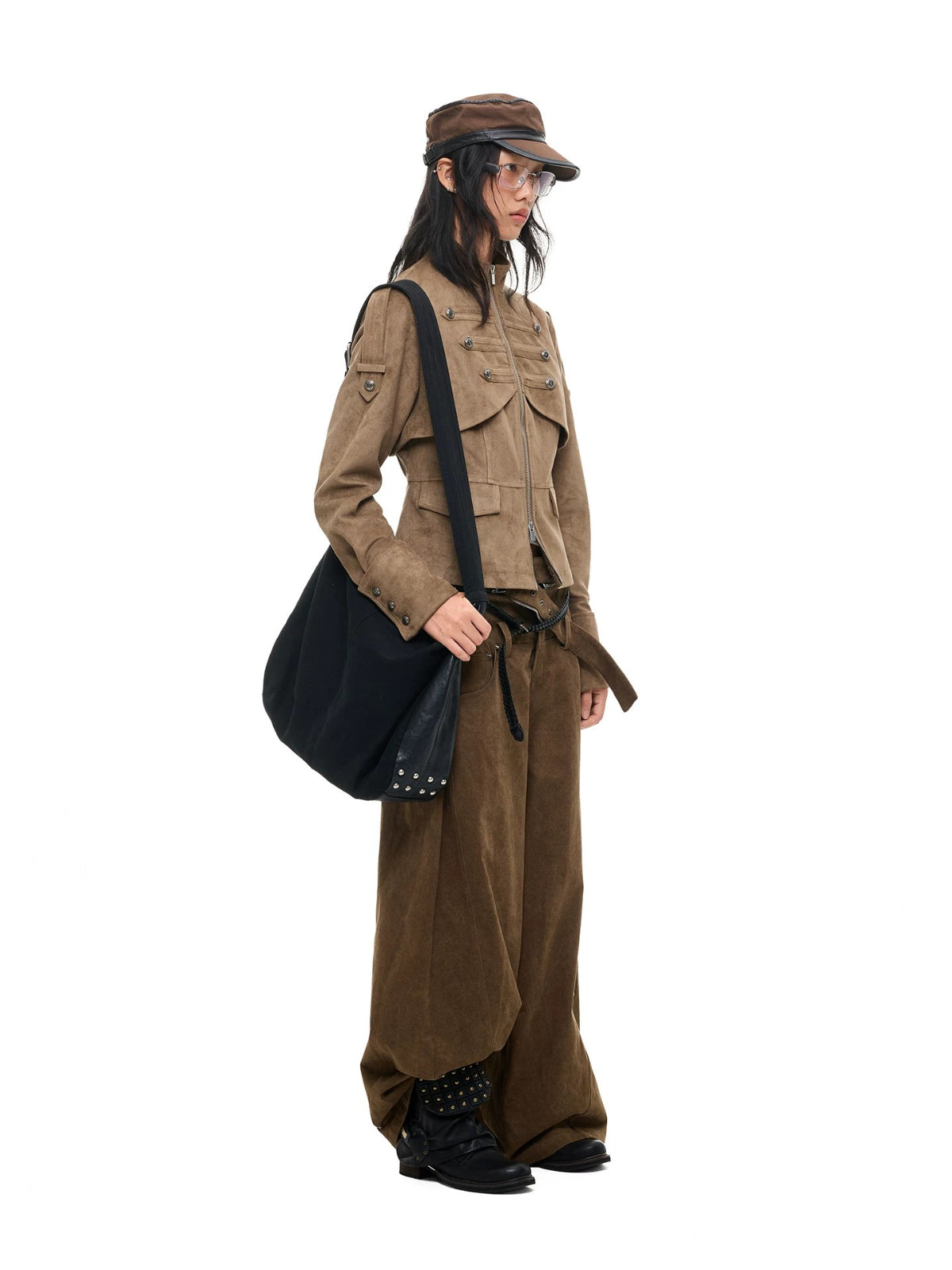 Vintage Suede Stand Collar Jacket