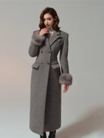 Merino Hourglass Double-Faced Wool Long Coat