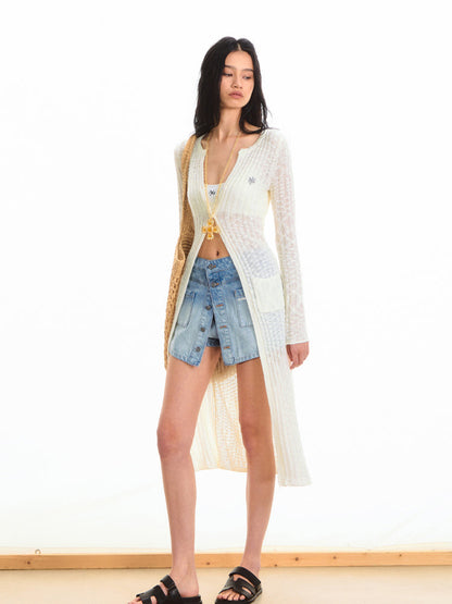 Anti-Pilling Round Neck Lightweight Knit Cardigan