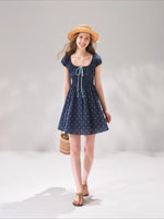 French Floral Tie Waist Dress
