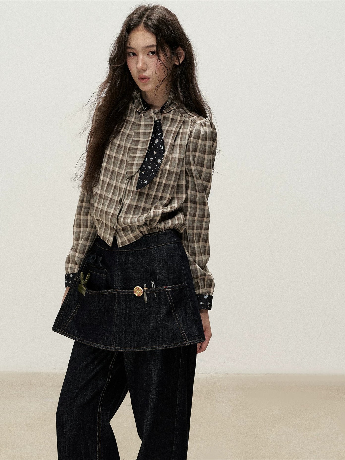 Plaid Shirt Skirt Set