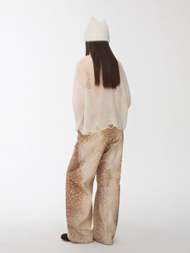 Mohair Star Cutout Sweater