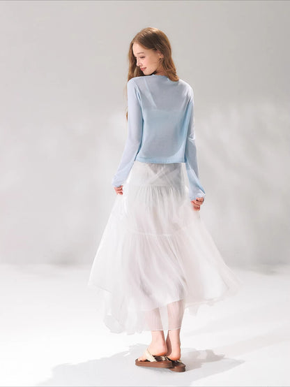 Pearl Texture Tiered Skirt