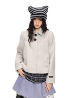 Korean Wool Blend Short Coat