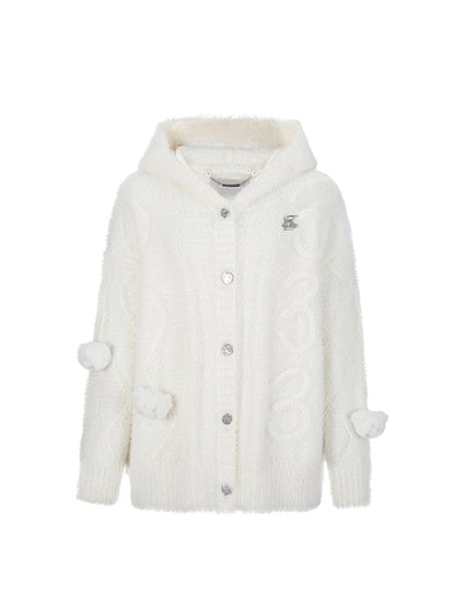 Fuzzy Weave Knit Cardigan
