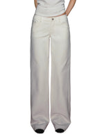 Vintage Low Rise White Straight Leg Jeans